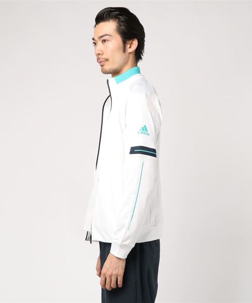 adidas（アディダス）の「アディダス M ENRULE ラインニットジャケット CZ0565（ブルゾン・メンズ・グレー/ダークグレー・S/M/L/LL/3L）」の4枚目の写真