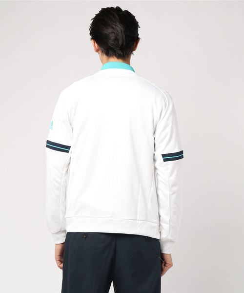 adidas（アディダス）の「アディダス M ENRULE ラインニットジャケット CZ0565（ブルゾン・メンズ・グレー/ダークグレー・S/M/L/LL/3L）」の3枚目の写真