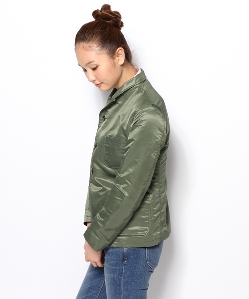 BEAMS BOY(ビームスボーイ)の「△Sanca / Nylon Twill Jacket(テーラードジャケット・レディース・オリーブ・ONE SIZE)」の3枚目の写真
