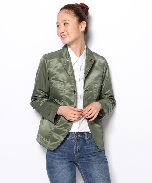 BEAMS BOY(ビームスボーイ)の「△Sanca / Nylon Twill Jacket(テーラードジャケット・レディース・オリーブ・ONE SIZE)」の5枚目の写真