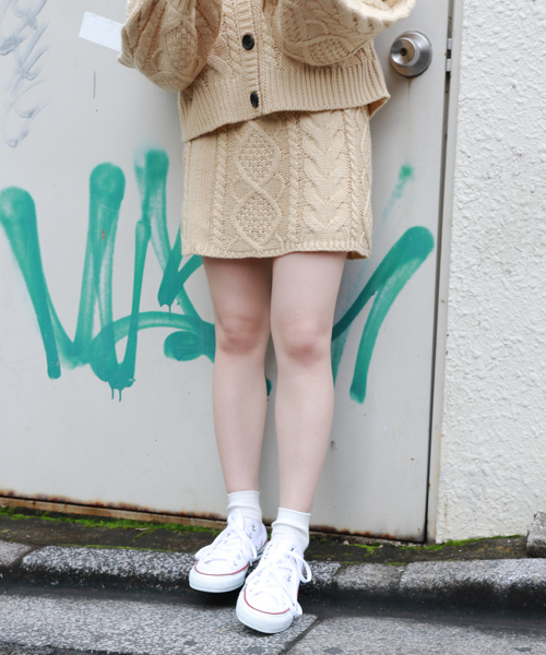 apres jour（アプレジュール）の「【1周年記念アイテム】ケーブルニット台形スカート【ZOZOTOWN限定アイテム】（スカート・レディース・ベージュ/ブラウン/クリーム/ラベンダー・フリー）」の19枚目の写真