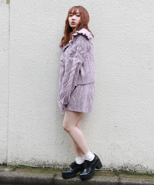 apres jour（アプレジュール）の「【1周年記念アイテム】ケーブルニット台形スカート【ZOZOTOWN限定アイテム】（スカート・レディース・ベージュ/ブラウン/クリーム/ラベンダー・フリー）」の20枚目の写真