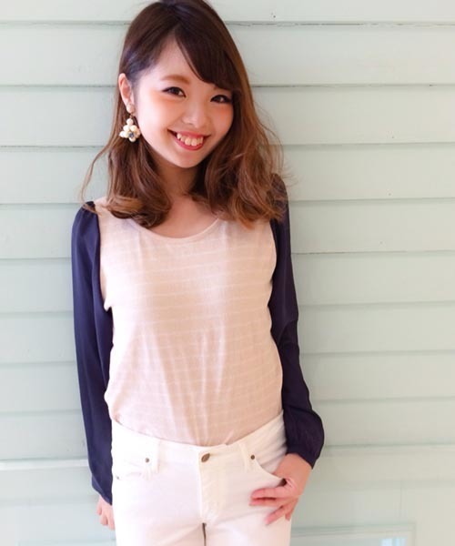 Kastane（カスタネ）の「【Kastane】袖シフォンP/O（Tシャツ/カットソー・レディース・ライトグレー/ネイビー/ホワイト/ブラック/その他/オフホワイト/ピンク・FREE）」の6枚目の写真