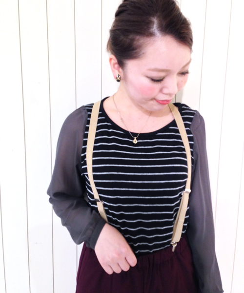 Kastane（カスタネ）の「【Kastane】袖シフォンP/O（Tシャツ/カットソー・レディース・ライトグレー/ネイビー/ホワイト/ブラック/その他/オフホワイト/ピンク・FREE）」の4枚目の写真