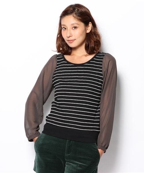 Kastane（カスタネ）の「【Kastane】袖シフォンP/O（Tシャツ/カットソー・レディース・ライトグレー/ネイビー/ホワイト/ブラック/その他/オフホワイト/ピンク・FREE）」の18枚目の写真