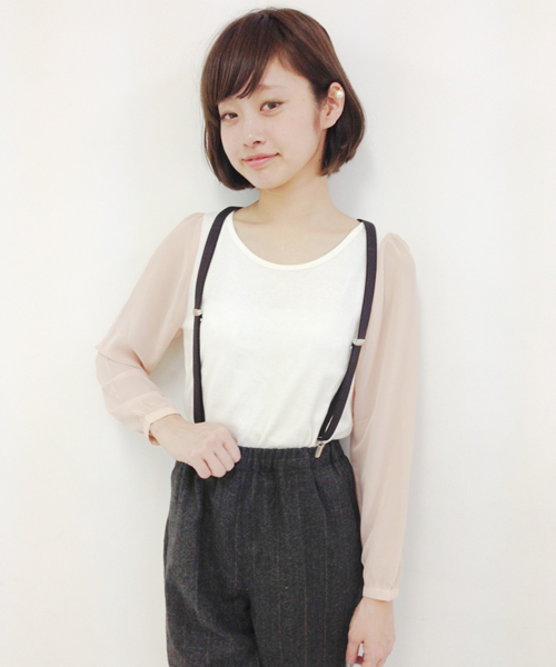 Kastane（カスタネ）の「【Kastane】袖シフォンP/O（Tシャツ/カットソー・レディース・ライトグレー/ネイビー/ホワイト/ブラック/その他/オフホワイト/ピンク・FREE）」の10枚目の写真