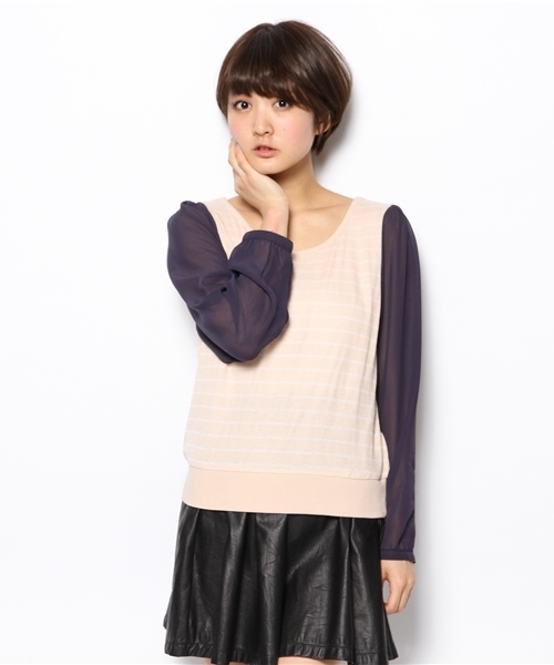 Kastane（カスタネ）の「【Kastane】袖シフォンP/O（Tシャツ/カットソー・レディース・ライトグレー/ネイビー/ホワイト/ブラック/その他/オフホワイト/ピンク・FREE）」の20枚目の写真