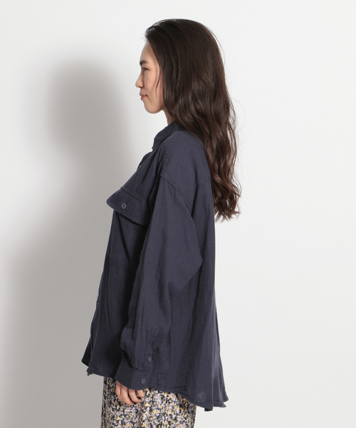 niko and...(ニコアンド)の「ガーゼビッグCPOシャツ(シャツ/ブラウス・レディース・ベージュ/ネイビー/ピンク/グリーン/クリーム・FREE)」の11枚目の写真