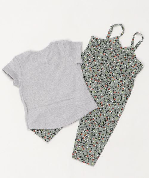 D.fesense（ディーフェセンス）の「【D.fesense /ディーフェセンス】チェリー柄サロペット＆Ｔセット（サロペット/オーバーオール・キッズ・オフホワイト/グレー・80ｃｍ/90cm/100cm/110cm）」の6枚目の写真