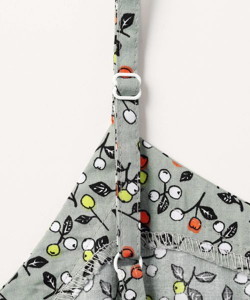 D.fesense（ディーフェセンス）の「【D.fesense /ディーフェセンス】チェリー柄サロペット＆Ｔセット（サロペット/オーバーオール・キッズ・オフホワイト/グレー・80ｃｍ/90cm/100cm/110cm）」の5枚目の写真