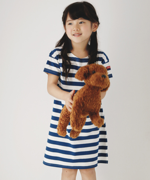 Catherine Cottage（キャサリンコテージ）の「オーガニックコットン ボーダーTシャツワンピ（ワンピース・キッズ・ブラック/ネイビー/レッド/ホワイト×ブラック/ライラック/ホワイト×ネイビー・90/100/110/120/130/140/160/150）」の4枚目の写真
