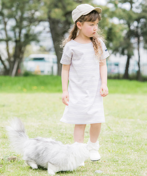 Catherine Cottage（キャサリンコテージ）の「オーガニックコットン ボーダーTシャツワンピ（ワンピース・キッズ・ブラック/ネイビー/レッド/ホワイト×ブラック/ライラック/ホワイト×ネイビー・90/100/110/120/130/140/160/150）」の7枚目の写真