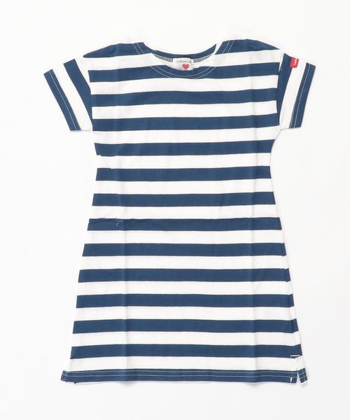 Catherine Cottage（キャサリンコテージ）の「オーガニックコットン ボーダーTシャツワンピ（ワンピース・キッズ・ブラック/ネイビー/レッド/ホワイト×ブラック/ライラック/ホワイト×ネイビー・90/100/110/120/130/140/160/150）」の9枚目の写真
