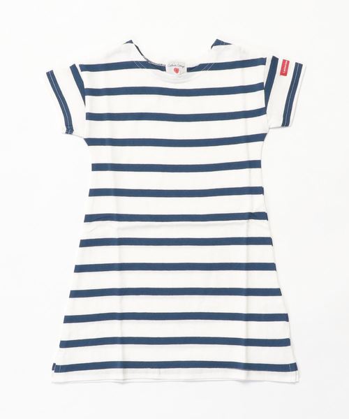 Catherine Cottage（キャサリンコテージ）の「オーガニックコットン ボーダーTシャツワンピ（ワンピース・キッズ・ブラック/ネイビー/レッド/ホワイト×ブラック/ライラック/ホワイト×ネイビー・90/100/110/120/130/140/160/150）」の18枚目の写真
