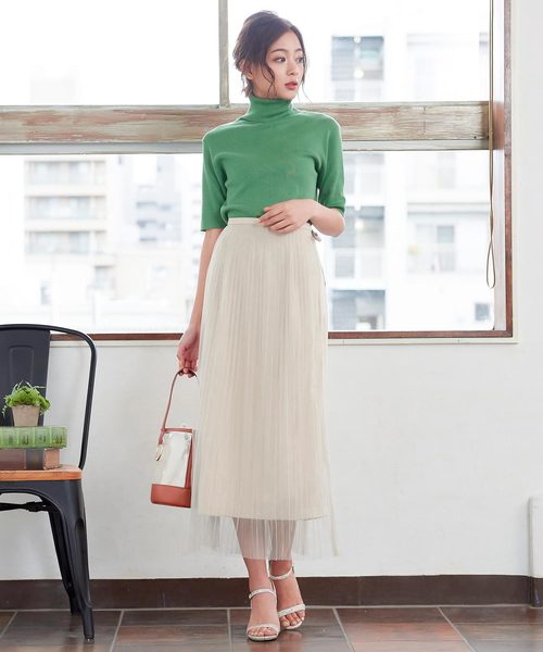 KOBE LETTUCE(コウベレタス)の「タートルネック5分袖ハイゲージスプリングニットトップス(ニット/セーター・レディース・ライトグレー/ブラック/オフホワイト/オリーブ/ピンク系その他・FREE)」の13枚目の写真