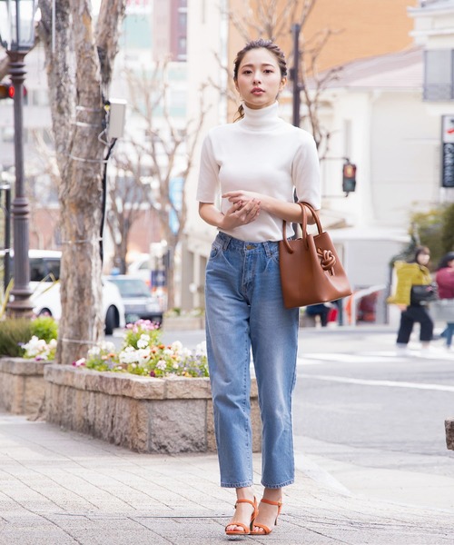 KOBE LETTUCE(コウベレタス)の「タートルネック5分袖ハイゲージスプリングニットトップス(ニット/セーター・レディース・ライトグレー/ブラック/オフホワイト/オリーブ/ピンク系その他・FREE)」の18枚目の写真