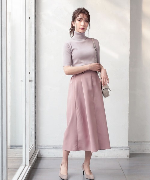 KOBE LETTUCE(コウベレタス)の「タートルネック5分袖ハイゲージスプリングニットトップス(ニット/セーター・レディース・ライトグレー/ブラック/オフホワイト/オリーブ/ピンク系その他・FREE)」の21枚目の写真