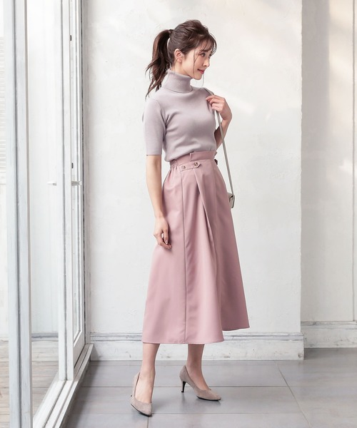 KOBE LETTUCE(コウベレタス)の「タートルネック5分袖ハイゲージスプリングニットトップス(ニット/セーター・レディース・ライトグレー/ブラック/オフホワイト/オリーブ/ピンク系その他・FREE)」の20枚目の写真