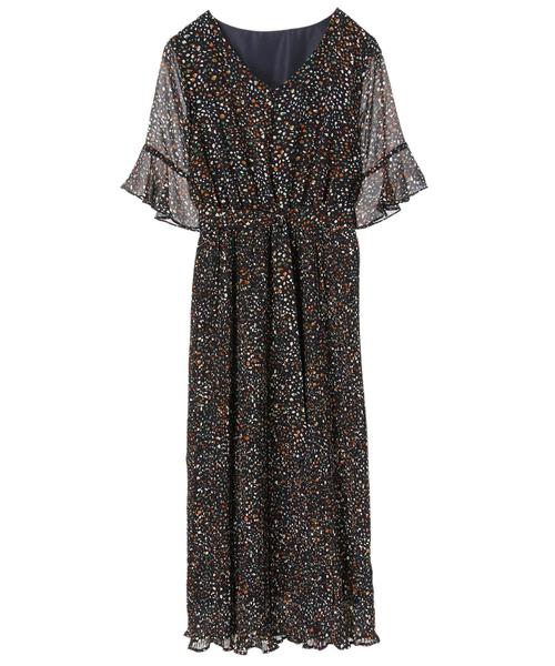 YECCA VECCA（イェッカヴェッカ）の「2wayランダムプリーツワンピース ●（ワンピース・レディース・ネイビー/アイボリー・FREE）」の4枚目の写真