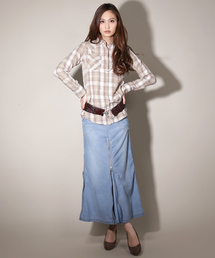 goa | リネンコットンオリジナルチェックシャツ(シャツ/ブラウス)