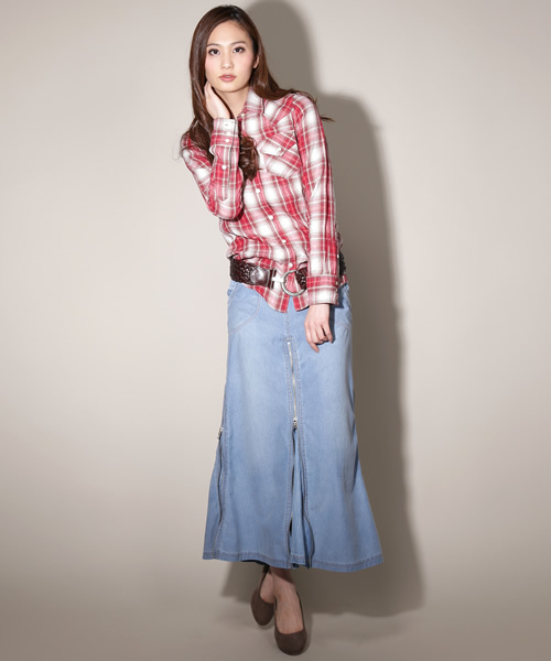 goa（ゴア）の「リネンコットンオリジナルチェックシャツ（シャツ/ブラウス・レディース・ベージュ/グリーン/ブルー/レッド・FREE）」の4枚目の写真