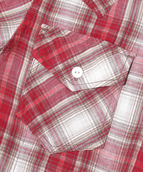 goa（ゴア）の「リネンコットンオリジナルチェックシャツ（シャツ/ブラウス・レディース・ベージュ/グリーン/ブルー/レッド・FREE）」の6枚目の写真