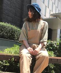 OLD BETTY'S | Military Henley-neck Wide T-shirts/ミリタリー ヘンリー ネック ワイド Tシャツ(Tシャツ/カットソー)