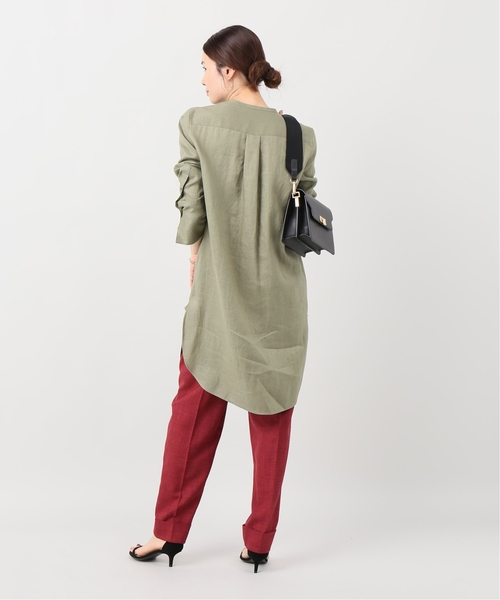 VERMEIL par iena(ヴェルメイユパーイエナ)の「リボンボイルスタンドカラーシャツ◆(シャツ/ブラウス・レディース・ブラック/カーキ・38/36)」の12枚目の写真