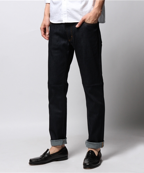 JOURNAL STANDARD（ジャーナルスタンダード）の「ライトストレッチデニムスタプレ型パンツ　#（デニムパンツ・メンズ・ダークブルー/ネイビー・LARGE/MEDIUM/SMALL）」の12枚目の写真