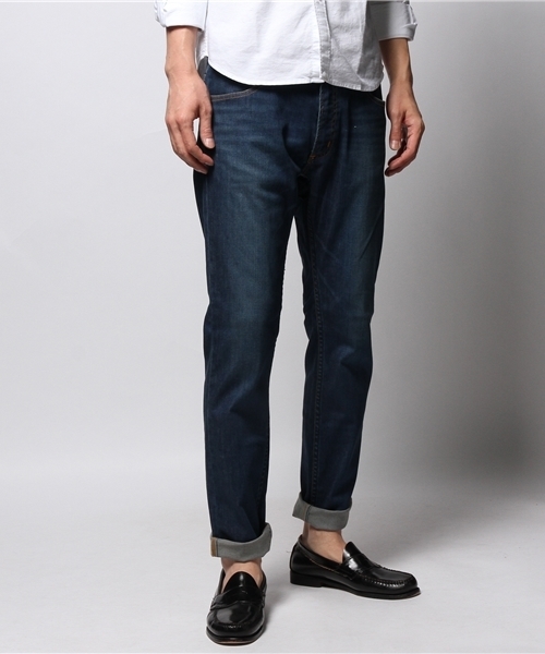 JOURNAL STANDARD（ジャーナルスタンダード）の「ライトストレッチデニムスタプレ型パンツ　#（デニムパンツ・メンズ・ダークブルー/ネイビー・LARGE/MEDIUM/SMALL）」の13枚目の写真