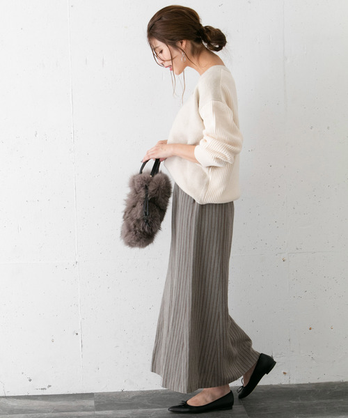 URBAN RESEARCH ROSSO(アーバンリサーチロッソ)の「ウールリネンヘリンボンスカート∴(スカート・レディース・ベージュ/グレー・36/38)」の5枚目の写真