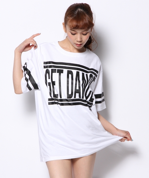 DANCE LB-03(ダンス エルビー・ゼロスリー)の「BANDANA BIG TEE(Tシャツ/カットソー・レディース・ホワイト系/ブラック系・FREE)」の1枚目の写真