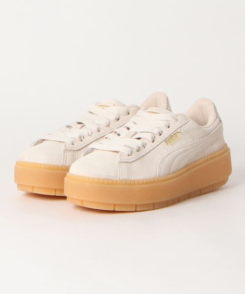 puma platform suede beige