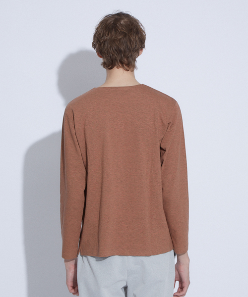 ABAHOUSE（アバハウス）の「【ノンストレス】 圧着クルーロングＴシャツ（Tシャツ/カットソー・メンズ・ホワイト/ダークネイビー/ネイビー/オレンジ・44/46/48）」の14枚目の写真