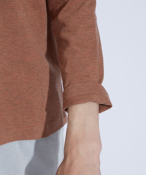 ABAHOUSE（アバハウス）の「【ノンストレス】 圧着クルーロングＴシャツ（Tシャツ/カットソー・メンズ・ホワイト/ダークネイビー/ネイビー/オレンジ・44/46/48）」の18枚目の写真