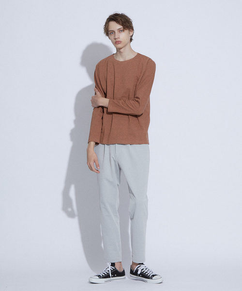 ABAHOUSE（アバハウス）の「【ノンストレス】 圧着クルーロングＴシャツ（Tシャツ/カットソー・メンズ・ホワイト/ダークネイビー/ネイビー/オレンジ・44/46/48）」の22枚目の写真