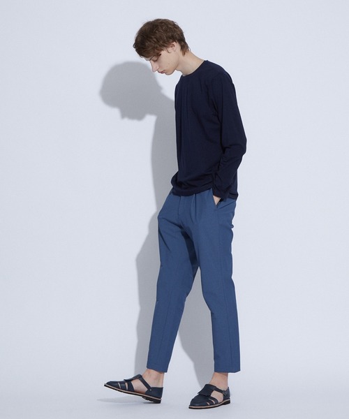 ABAHOUSE（アバハウス）の「【ノンストレス】 圧着クルーロングＴシャツ（Tシャツ/カットソー・メンズ・ホワイト/ダークネイビー/ネイビー/オレンジ・44/46/48）」の5枚目の写真