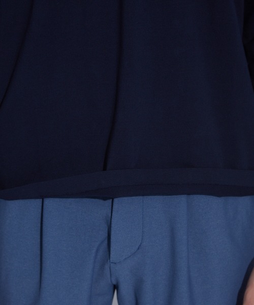 ABAHOUSE（アバハウス）の「【ノンストレス】 圧着クルーロングＴシャツ（Tシャツ/カットソー・メンズ・ホワイト/ダークネイビー/ネイビー/オレンジ・44/46/48）」の7枚目の写真