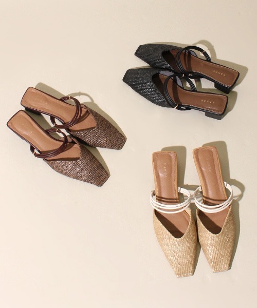 RANDA（ランダ）の「ソフトスクエアトゥミュールシューズ（パンプス・レディース・ブラック/ベージュ/ブラウン・LL/M/L/S）」の3枚目の写真