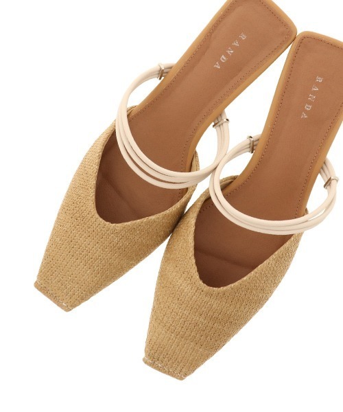 RANDA（ランダ）の「ソフトスクエアトゥミュールシューズ（パンプス・レディース・ブラック/ベージュ/ブラウン・LL/M/L/S）」の6枚目の写真