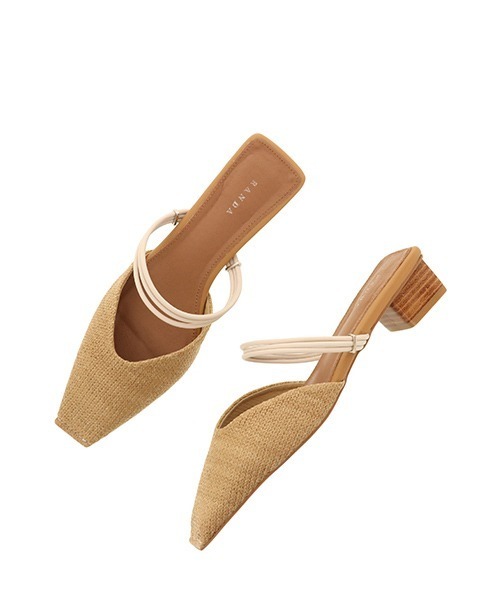 RANDA（ランダ）の「ソフトスクエアトゥミュールシューズ（パンプス・レディース・ブラック/ベージュ/ブラウン・LL/M/L/S）」の13枚目の写真