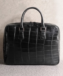 クロコダイルレザービジネスバッグマット加工