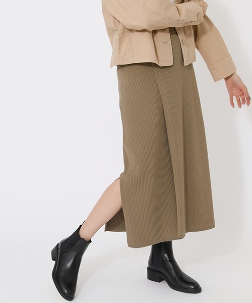 AZUL by moussy（アズールバイマウジー）の「WRAP TIGHT KNIT SKIRT/ダブルラップタイトニットスカート（スカート・レディース・ブラック/カーキ・SMALL/MEDIUM）」の11枚目の写真