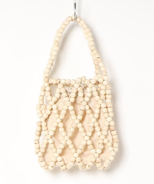 LOWRYS FARM(ローリーズファーム)の「ウッドビーズBAG 878728(ハンドバッグ・レディース・ブラウン/アイボリー・FREE)」の4枚目の写真