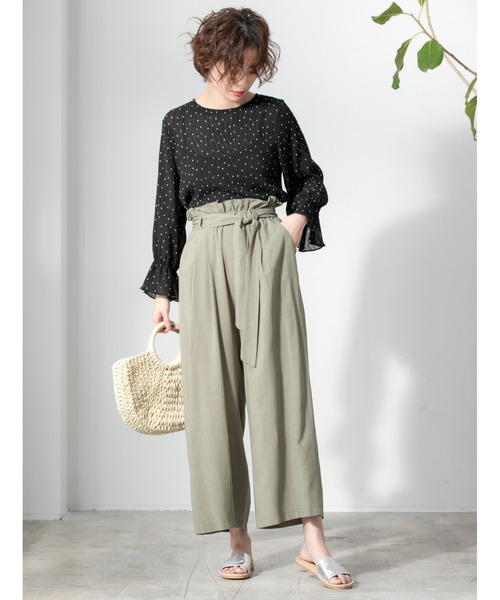 fifth（フィフス）の「ウエストリボンハイウエストパンツ（その他パンツ・レディース・カーキ/ベージュ・MEDIUM）」の11枚目の写真