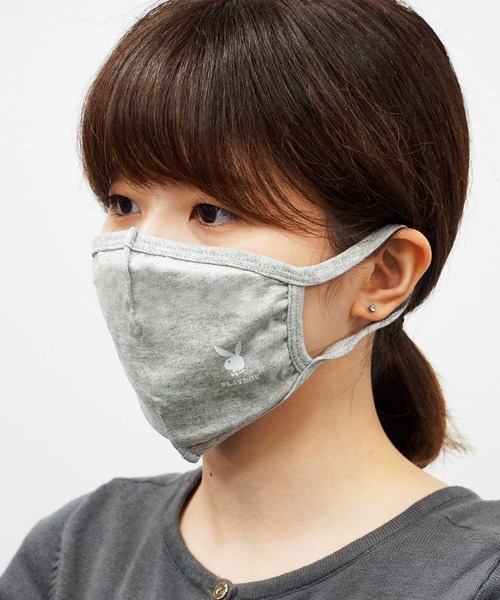 PLAYBOY（プレイボーイ）の「【ＰＬＡＹＢＯＹ】綿100％洗えるマスク（マスク・レディース・ブラック/ホワイト/グレー・FREE）」の3枚目の写真