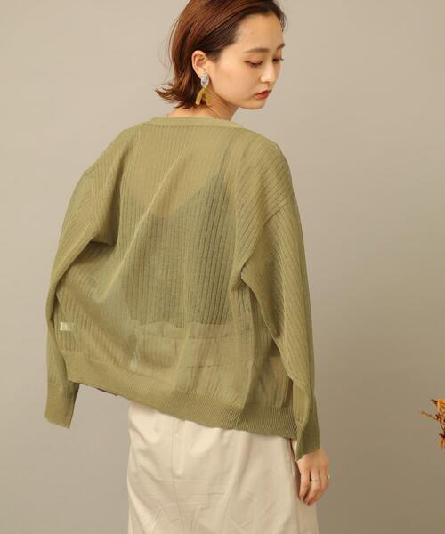 SENSE OF PLACE by URBAN RESEARCH（センスオブプレイスバイアーバンリサーチ）の「アンサンブルシアーカーディガン（ニット/セーター・レディース・ブラック/オリーブ/バーガンディー/ライトベージュ・FREE）」の11枚目の写真