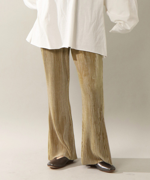 notch.(ノッチ)の「ベロアプリーツパンツ(その他パンツ・レディース・ブラック/ダークブラウン/ベージュ/パープル/ミント/ライトパープル・TM/M)」の3枚目の写真