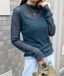 StyleSea | ハイネックレースシアートップス(Tシャツ/カットソー)