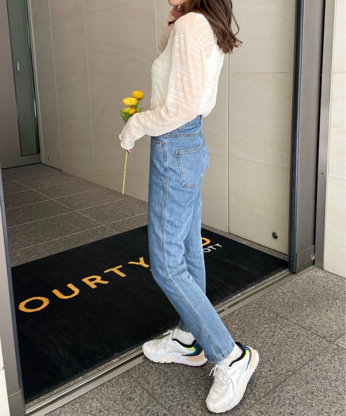 StyleSea（スタイルシー）の「ハイネックレースシアートップス（Tシャツ/カットソー・レディース・ホワイト/ブラック/ラベンダー/グレイッシュブルー/ブラウン/ブルー/グリーン/パープル/ブラック系/グレー/ピンク/モスグリーン/アイボリー・FREE/MEDIUM）」の22枚目の写真